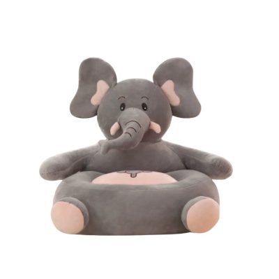 Pouf Lapin Cherry Belly Pour Enfants - Housse Lavable - Remplissage Balle De Sarrasin - Confortable Et Sûr - Gris